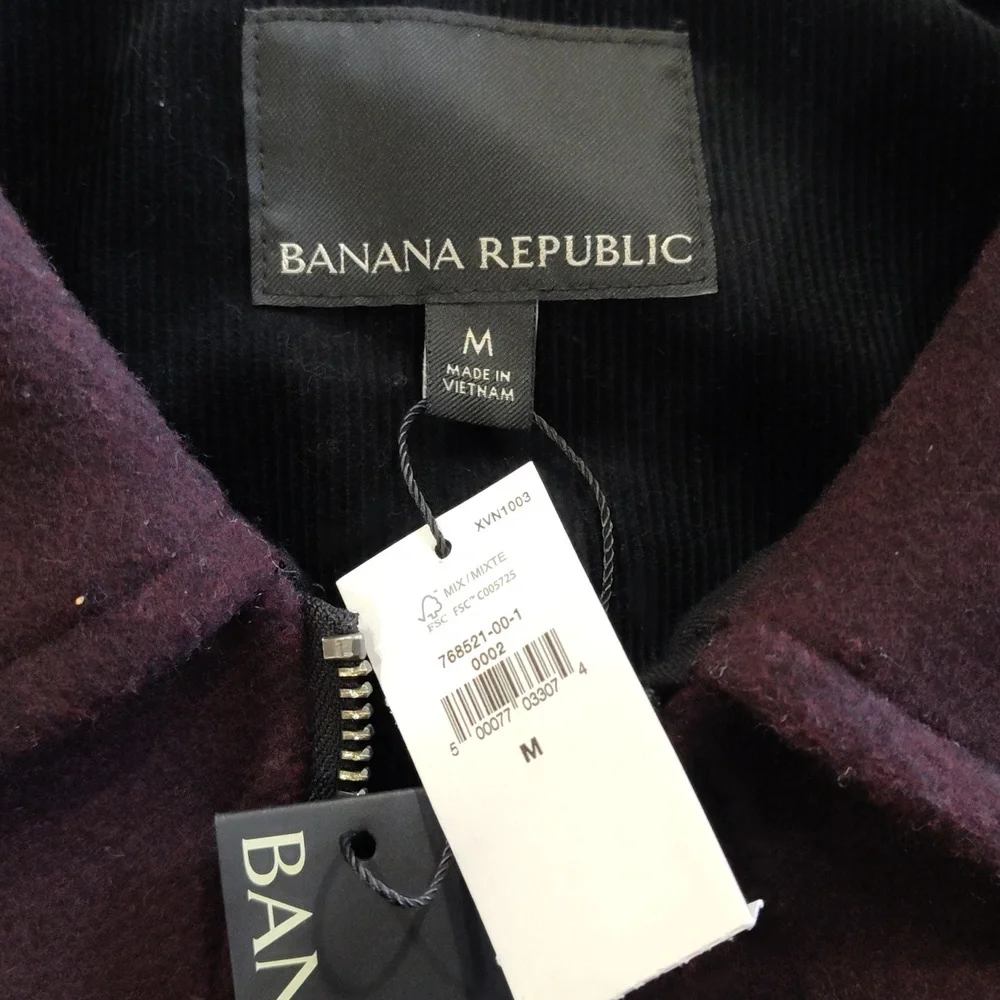 Banana Republic Burgundy Wool Blend Short Jacket